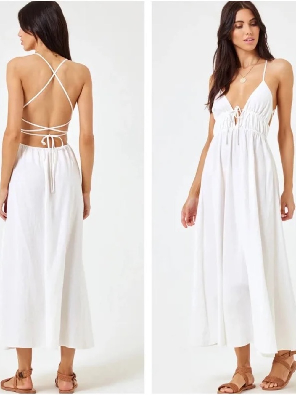 L*Space Playa Vista Linen Blend Midi Dress - Picture 2 of 10